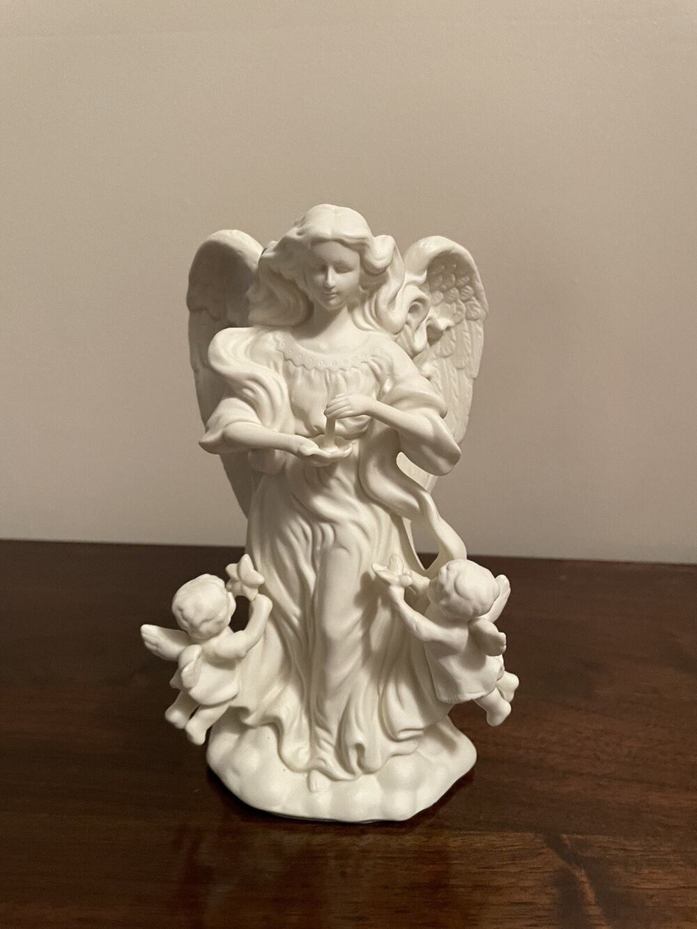 Vintage Party Lite Christmas Angel Porcelain Candle Holder retired
